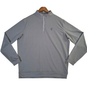 Peter Millar 1/4 Zip Pullover Mens Large Gray Performance Paramount Golf Club NY
